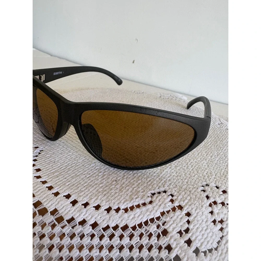 Vintage Smith Sliver Sunglasses Coal Matte Black Brown Glass Lens.Italy. Sport